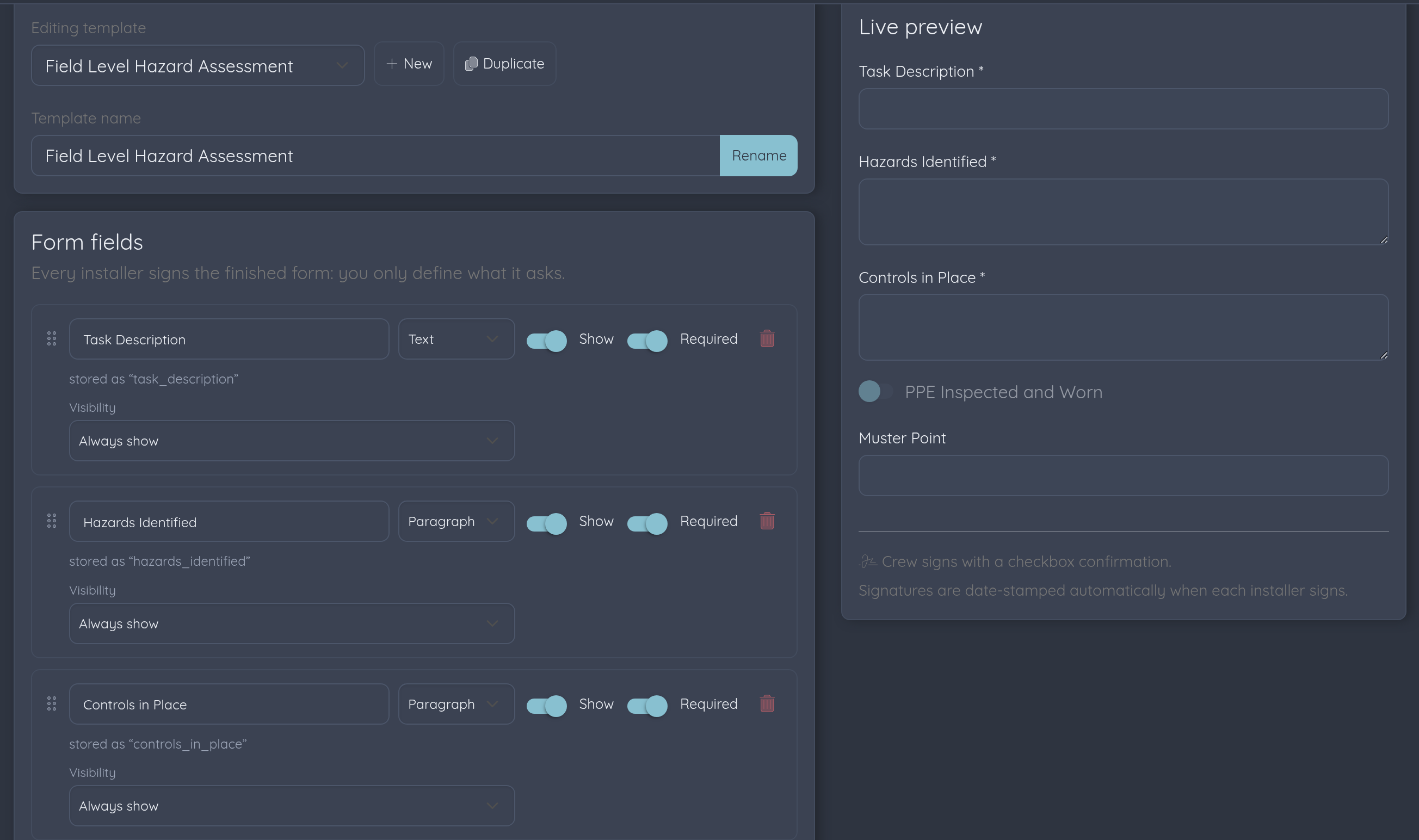 Powerlily site safety form builder